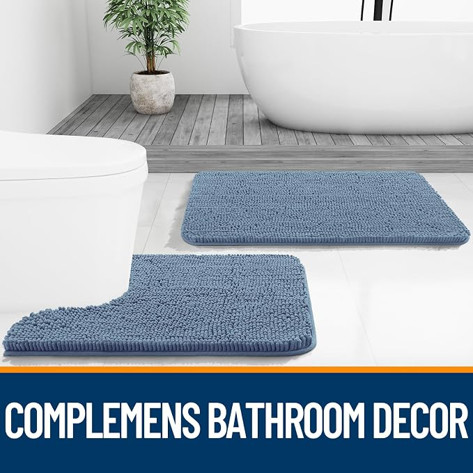 OLANLY Large Bathroom Rugs 45x27, Extra Soft Absorbent Chenille Bath Rugs - Image 7