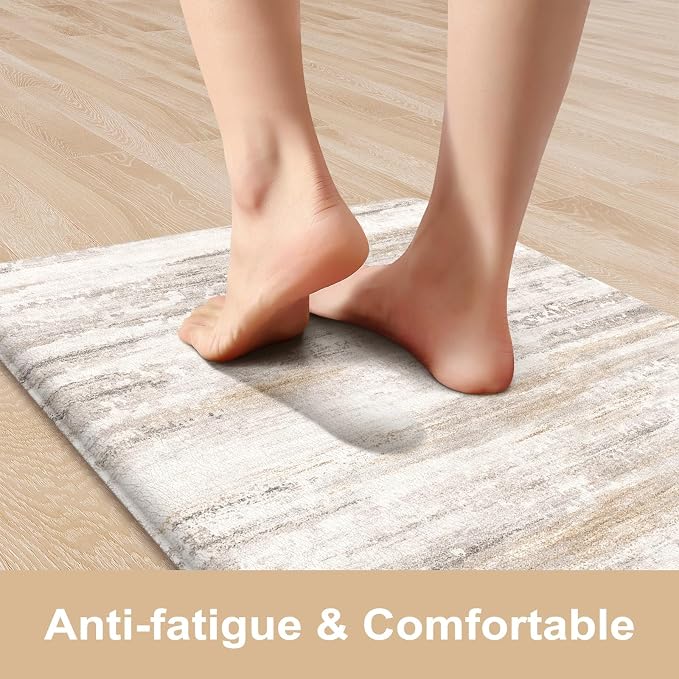 KIMODE Kitchen Mats Cushioned Anti Fatigue, Abstract Farmhouse Kitchen Rugs - Image 2