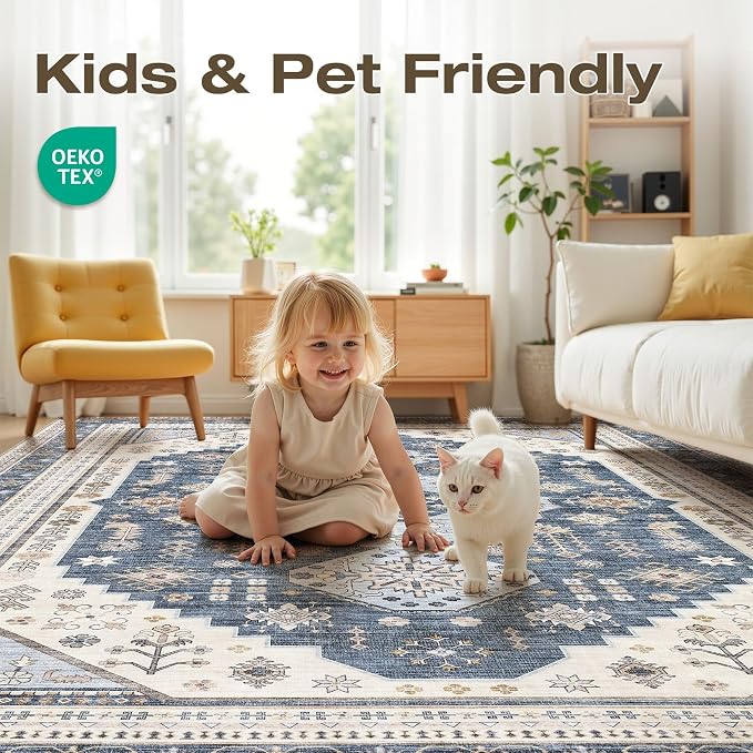10x14 Washable Area Rug, Large Rugs - Image 6