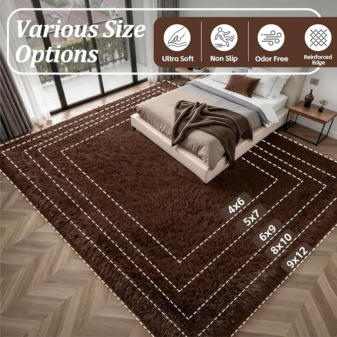 6x9 Area Rugs for Living Room Bedroom: Ultra Soft Fluffy Shag Rug Upgrade - Image 9