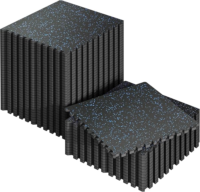 SUPERJARE 0.56'' Thick 48 Pcs 192 Sq Ft Rubber Top Exercise Equipment Mats by SUPERJARE