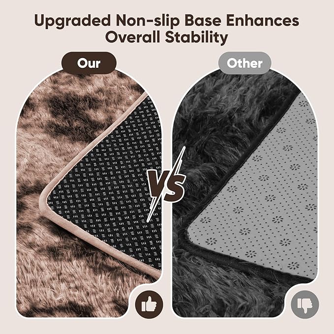 Area Rug for Living Room Bedroom: 4x6 Soft Fluffy Shag Upgrade Non-Slip High - Image 6