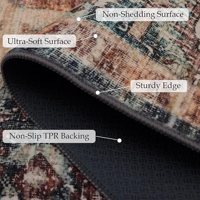 Ruaruarug Washable Area Rug 9x12 - Image 2