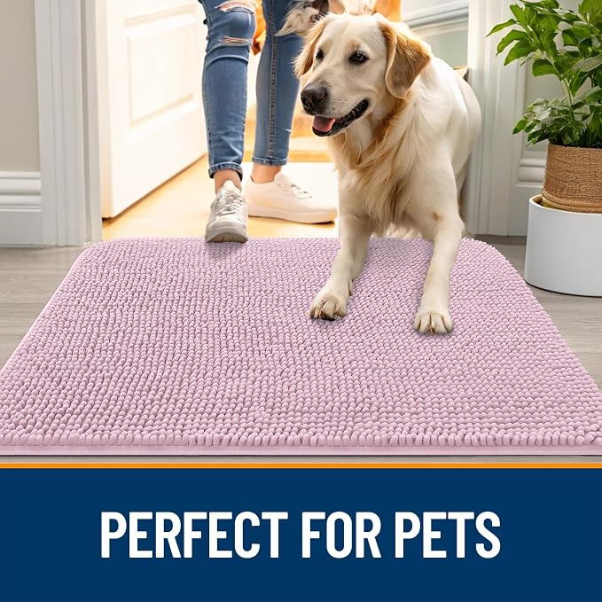 OLANLY Dog Door Mat for Muddy Paws 54x32, Absorbs Moisture and Dirt, Absorbent - Image 6