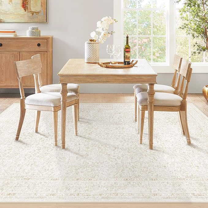 Bedroom Rug Washable Large Area Rugs Foldable Low Pile Print Non Slip Boho - Image 6