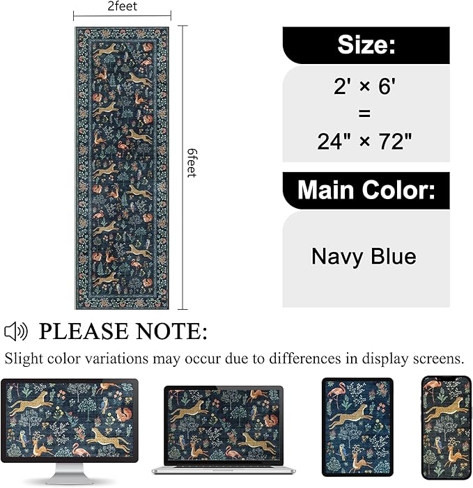 DUKINO 2x6 Rug for Hallway, Washable Kitchen Runner Rug - Image 2