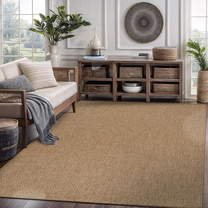 CAMILSON Easy Jute Rug 6x9, Indoor Outdoor Natural Color Farmhouse Area Rugs - Image 5