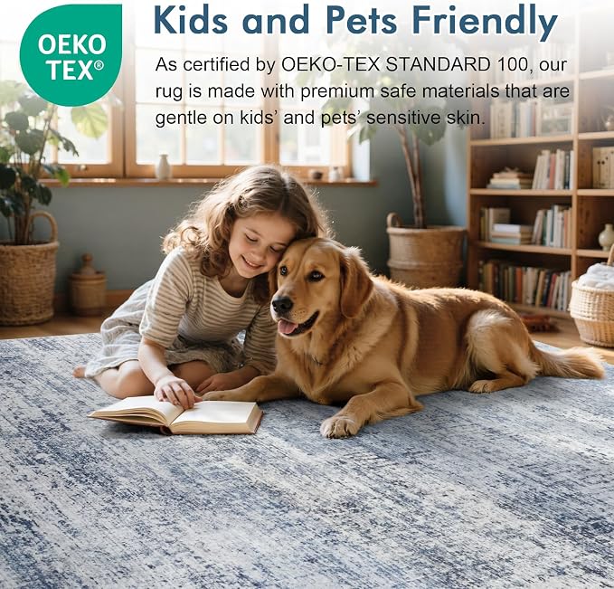 2x6 Ft Washable Runner Rug, Non-Slip Low Pile Hallway Kitchen Area Rug - Image 5