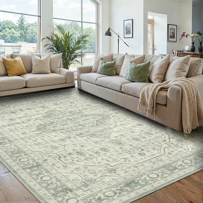 Rugxara 6x9 Washable Area Rug for Living Room, Vintage Large Boho Rugs for by Rugxara