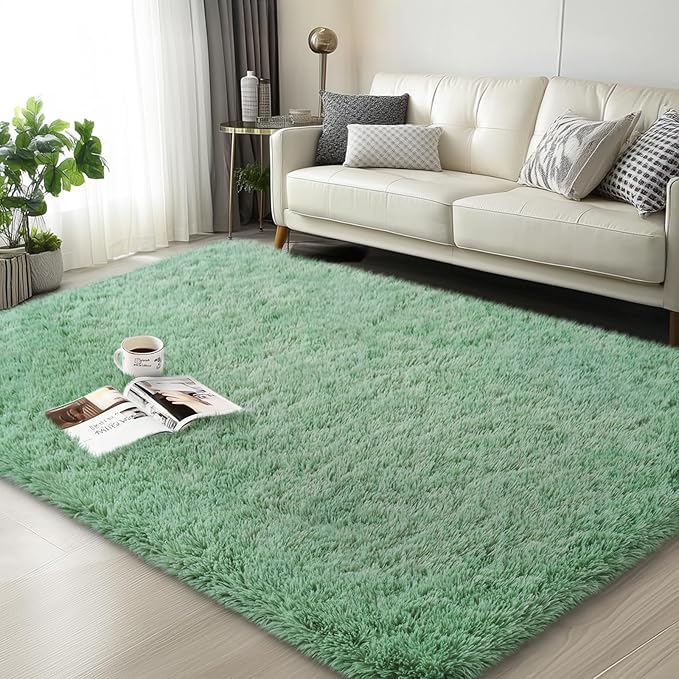 Mugorn Green Rugs for Bedroom, 3x5 Feet Fluffy Area Rugs for Living Room by MUGORN