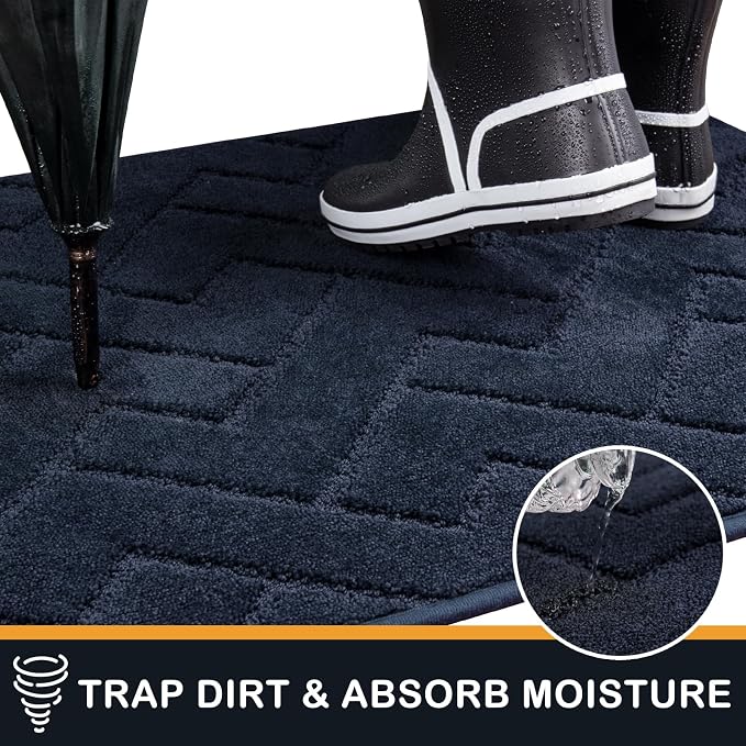 PURRUGS Dirt Trapping Door Mat 24" x 35.5", Non-Slip Machine Washable Entry Rug - Image 5