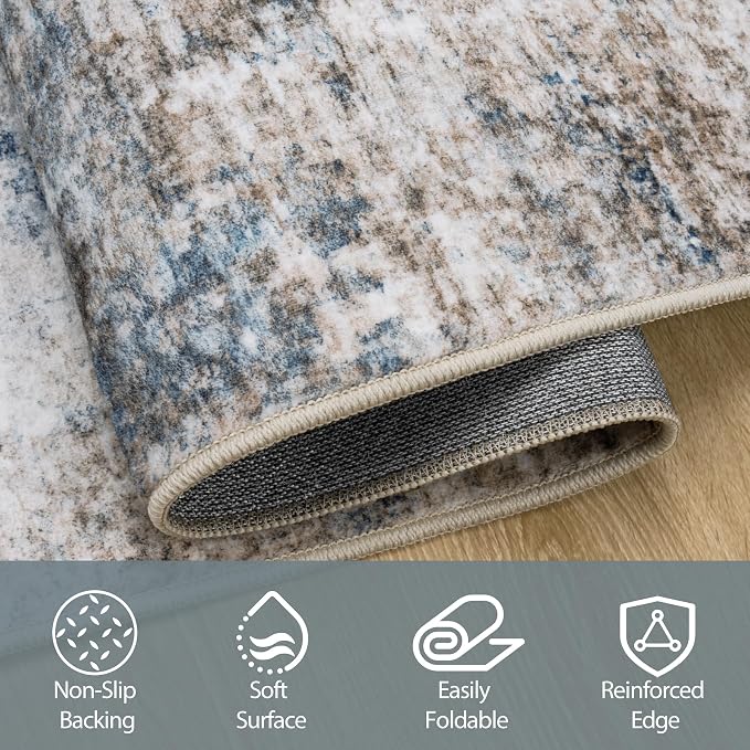5x7 Area Rugs for Living Room Rug Washable: Abstract Rug for Dining Room - Image 4