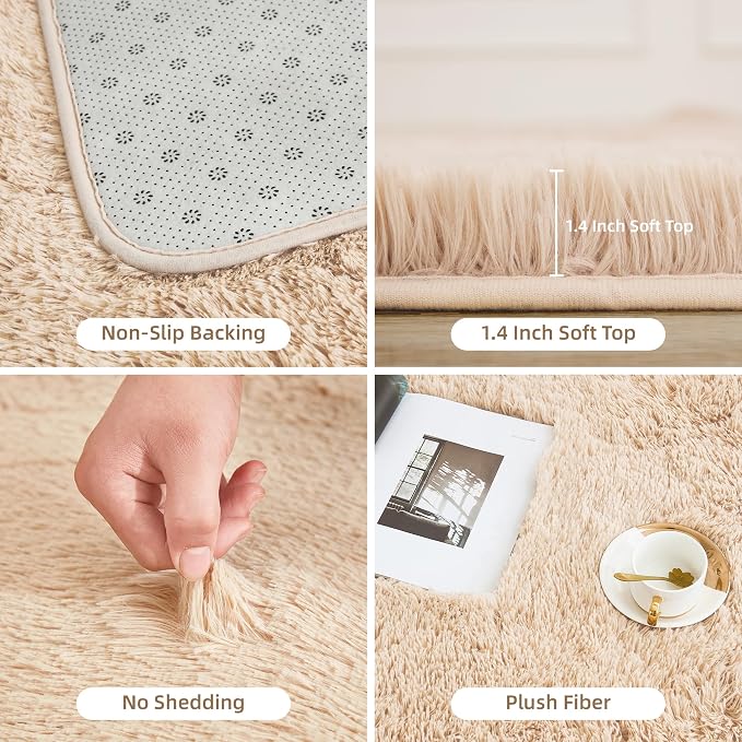 Litanika 6x9 Shag Area Rug for Living Room Bedroom, Non-Shedding Modern Indoor - Image 5