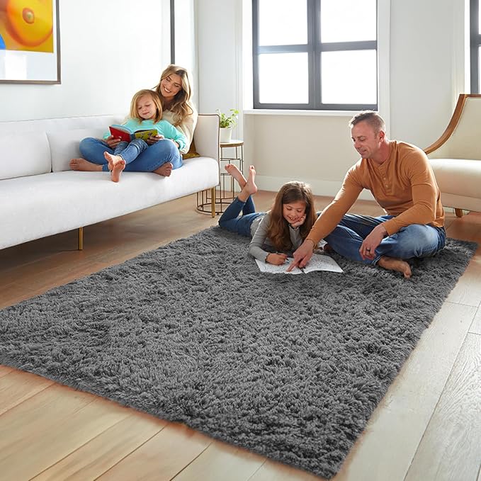 Ophanie Rugs for Living Room, Upgrade Non-Slip Fluffy Soft 5x8 Area Rug - Image 6