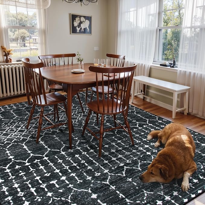 Lahome Moroccan Black Area Rugs 6x9 Living Room - Image 7