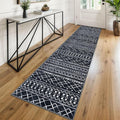 KUTA Boho Runners for Hallways 2x8 Black Moroccan Washable Runner Rug Non-Slip by KUTA