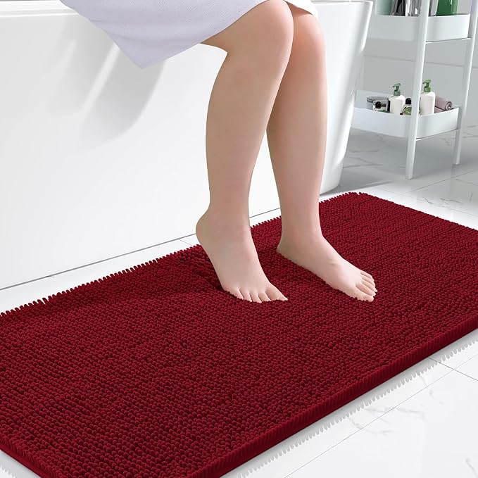 OLANLY Bathroom Runner Rugs 47x24, Extra Soft Absorbent Chenille Bath Rugs by OLANLY