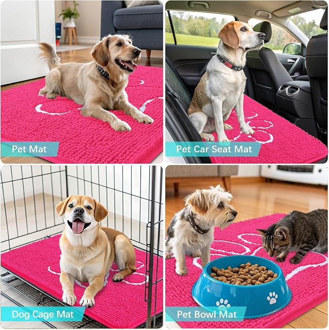 OLANLY Dog Door Mat for Muddy Paws 30x20, Paw Print Design, Absorbs Moisture - Image 7