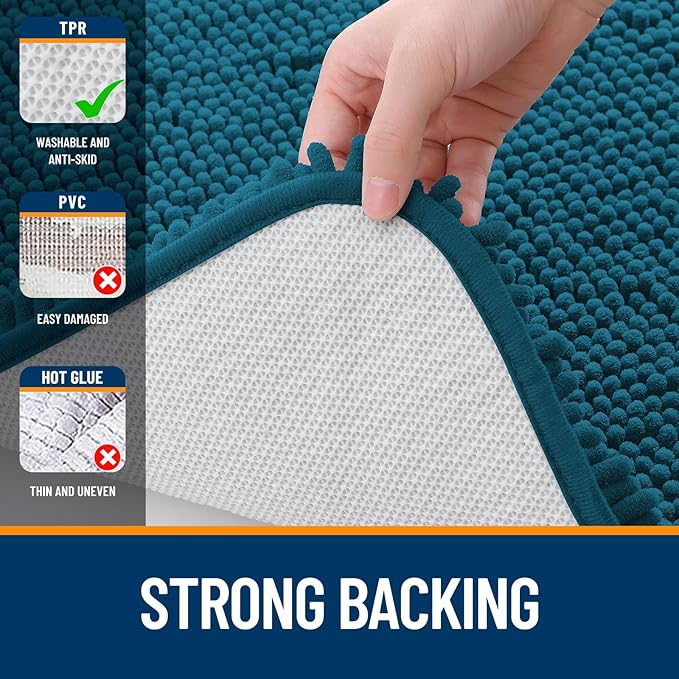 OLANLY Small Bathroom Rugs 24x16, Extra Soft Absorbent Chenille Bath Rugs - Image 6