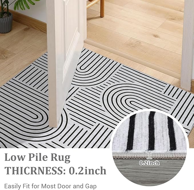ROYHOME Modern Rug 2x6 Runners for Hallways, Abstract Kitchen Runner Rugs Non - Image 6