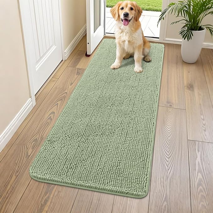Smiry Dog Door Mat for Muddy Paws 59x24, Absorbent Dirt Trapper, Non-Slip by Smiry
