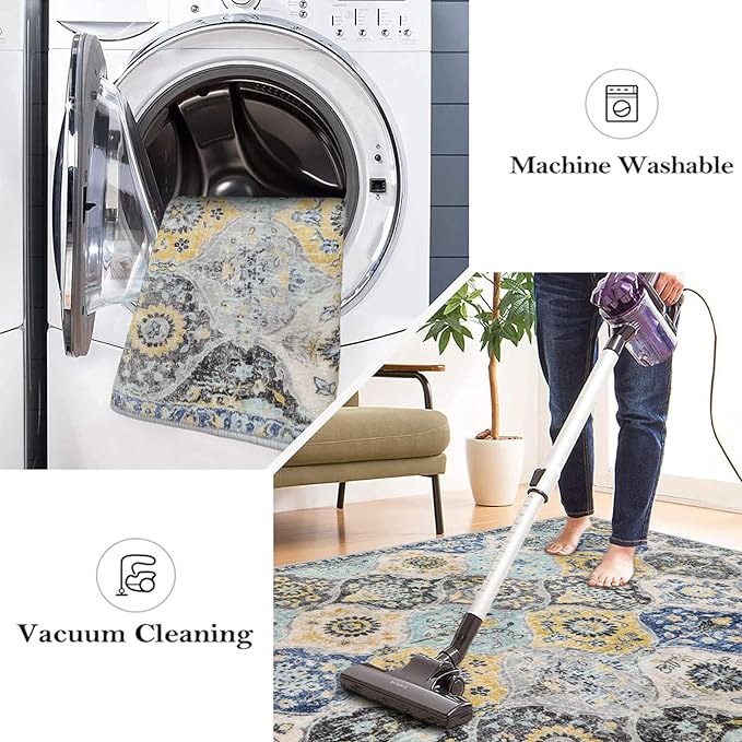 Lahome Moroccan Trellis Kitchen Rugs Non Slip Washable, 2x3 Rugs - Image 4