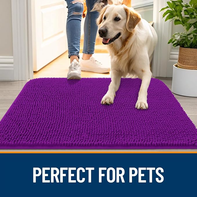 OLANLY Dog Door Mat for Muddy Paws 54x24, Absorbs Moisture and Dirt, Absorbent - Image 6