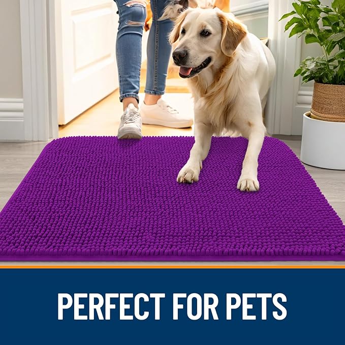 OLANLY Dog Door Mat for Muddy Paws 35x24, Absorbs Moisture and Dirt, Absorbent - Image 6