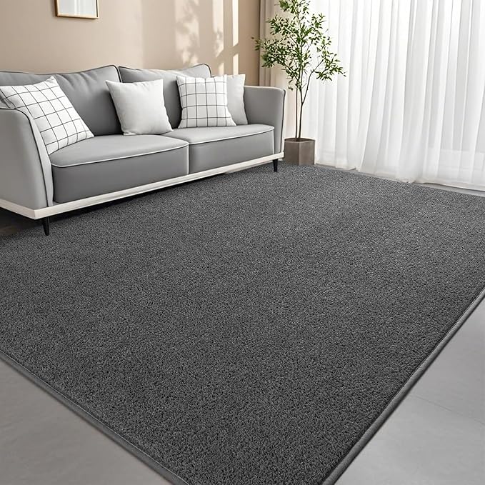 6x9 Feet Grey Area Rugs for Bedroom, Indoor Washable Memory Foam Rug for Living by Woottpe