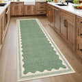 GarveeHome Scalloped Sage Green 2.5x8 Runner Rug by GarveeHome