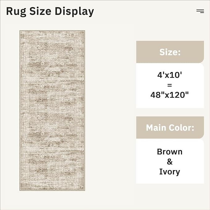 Soalmost 4x10 Wide Hallway Runner Rug: Washable Soft Rug Runners - Image 5