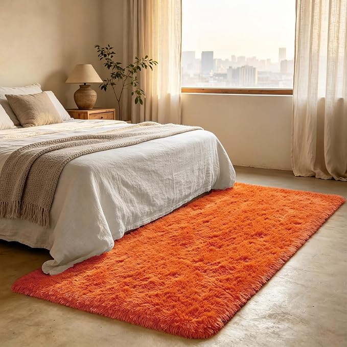 Shag Runner Rug for Bedroom Living Room 2x6 Upgrade Non-Slip Fluffy Soft - Image 3