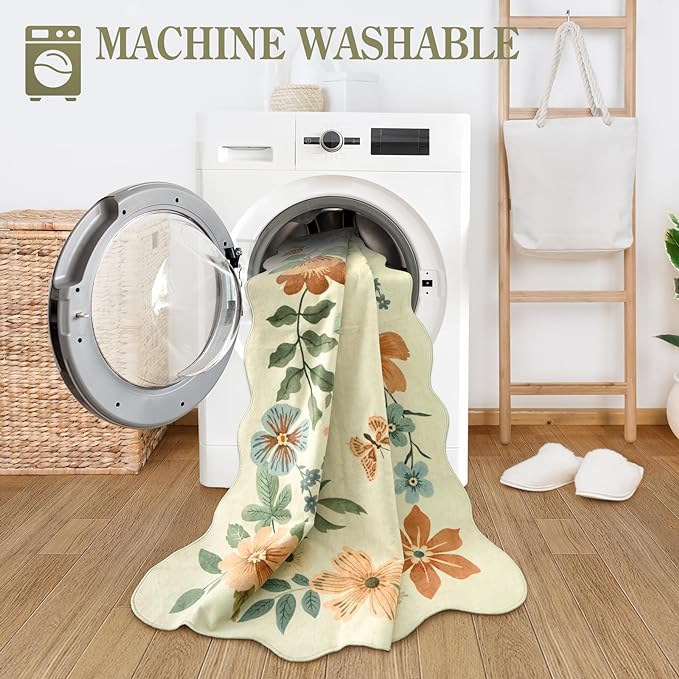 Lahome Floral Small Rug, 2X3 Kitchen Rugs Non Slip Washable Rug Ultra-Thin - Image 5