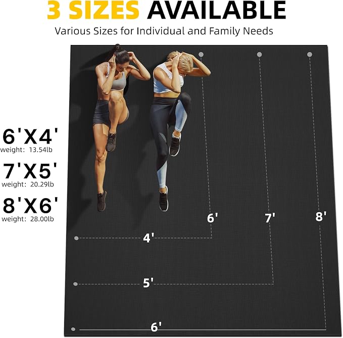 CAMBIVO Large Exercise Mat for Home Workout, Shoe-Friendly, Non-Slip Gym Mat - Image 8