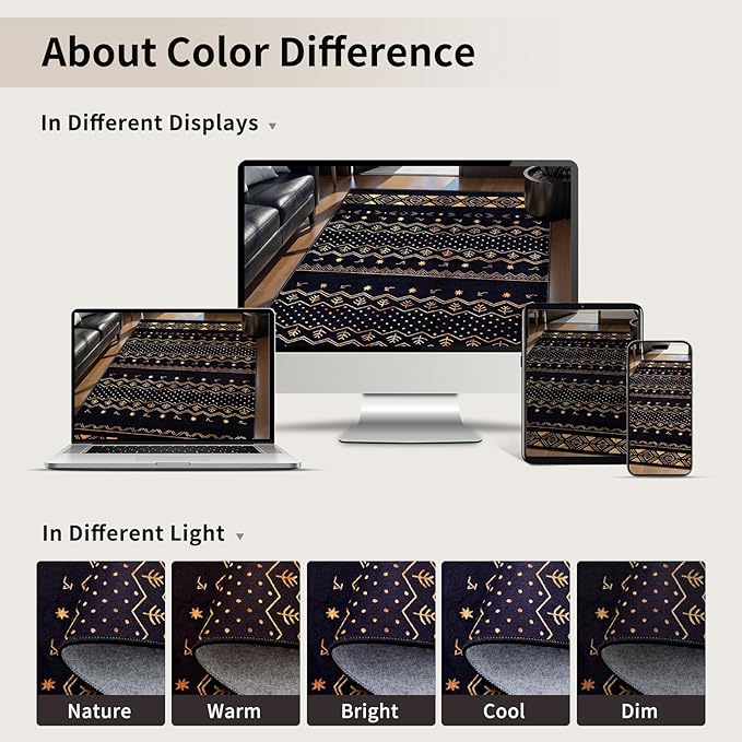 SERISSA 2x3 Rugs for Entryway, Washable Non-Slip Black and Gold Small Area Rug - Image 3