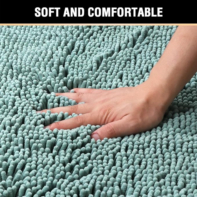 H.VERSAILTEX Bath Mat for Bathroom Non Slip Luxury Chenille Ultra Soft Bath - Image 4