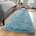 YJ.GWL Fluffy Runner Rugs for Bedroom Living Room Soft Shag Teal Rug 2x6 Feet by YJGWLHomeDecor