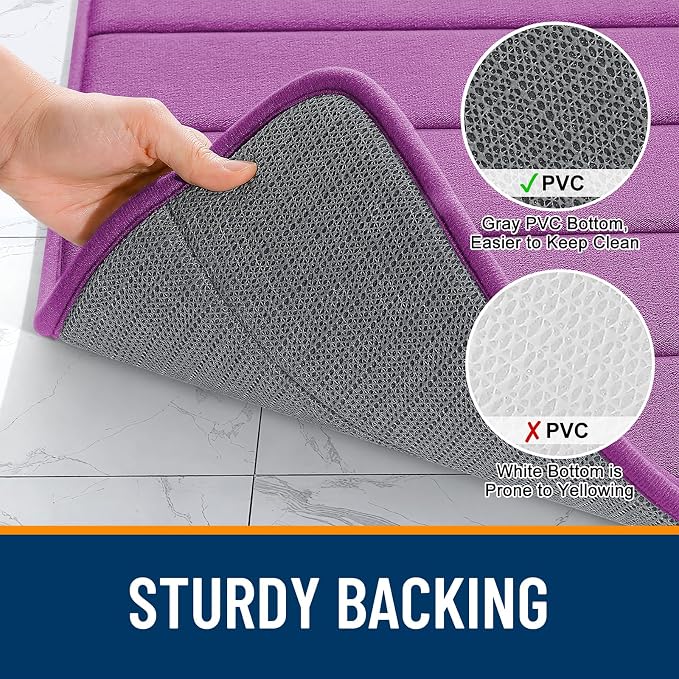 OLANLY Memory Foam Bath Mat 40x24, Super Soft Absorbent Bathroom Rugs, Quick Dry - Image 7