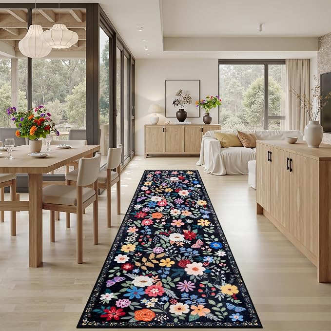 Runner Rug for Entryway: 2.6x10 Kitchen Rugs Non Slip Washable Ultra-Thin Soft - Image 4