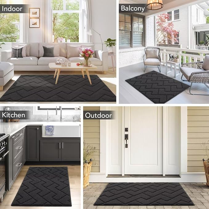 hicorfe Indoor Doormat, Front Back Door Mat Rubber Backing Non Slip Door Mats - Image 8