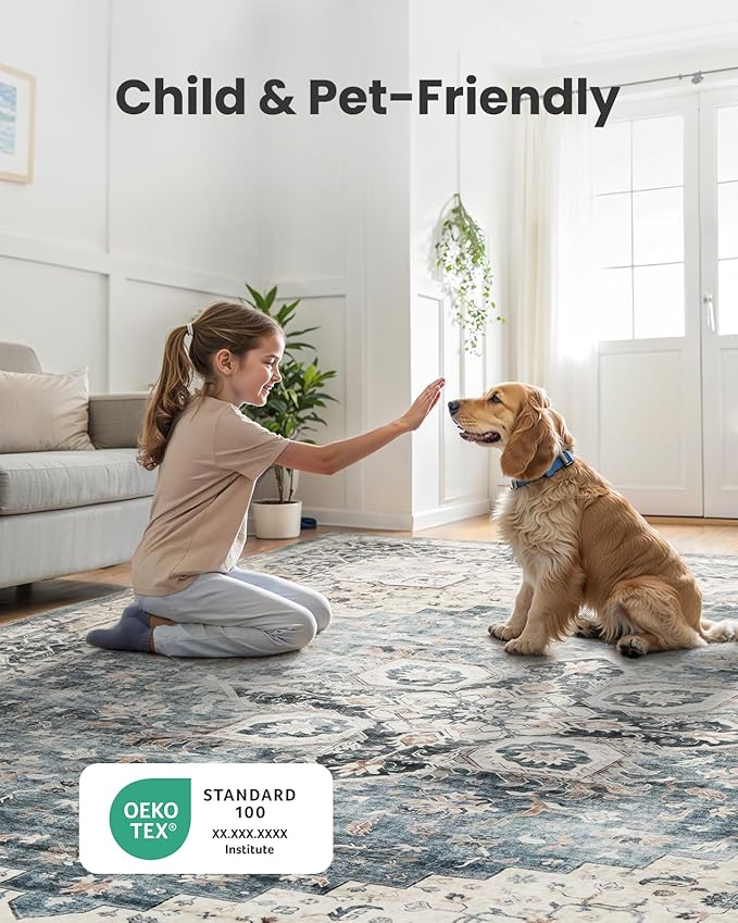 AMADA HOMEFURNISHING 2x5 Washable Runner Rug, Low-Profile Kitchen Rugs - Image 3