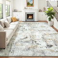 Area Rugs 9x12 Living Room, Large Soft Washable Abstract Neutral Bedroom Rug by Carpelux