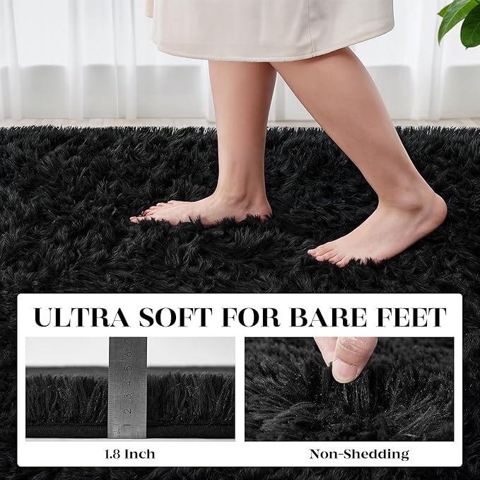 Area Rug for Living Room Bedroom: 4x6 Soft Fluffy Shag Rugs Upgrade Non-Slip - Image 6