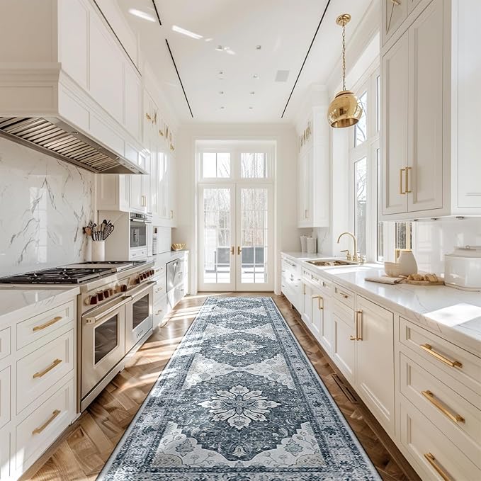 RELEANY Area Rugs Runner 2'x10' Washable Non-Slip, Floral Vintage Distress - Image 3
