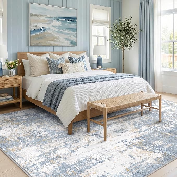 RELEANY Washable Area Rugs 5'x7' Non-Slip Modern Abstract Soft - Image 3