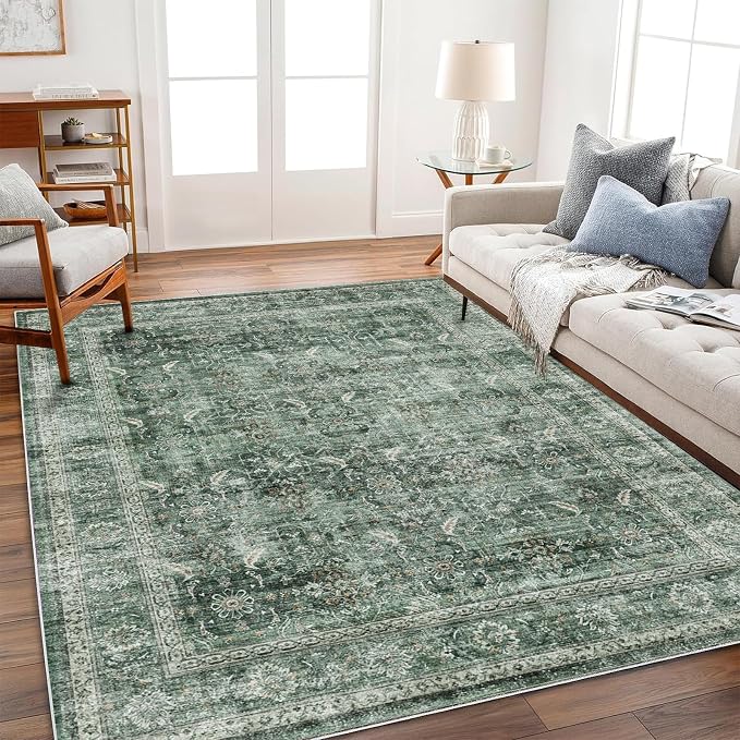 CHAMPLANT Area Rug 5'x7' Washable Rug Vintage Traditional Floor Cover Thin by CHAMPLANT