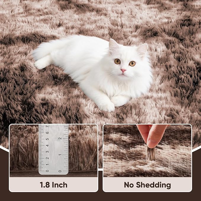 Area Rug for Living Room Bedroom: 9x12 Soft Fluffy Shag Upgrade Non-Slip High - Image 5