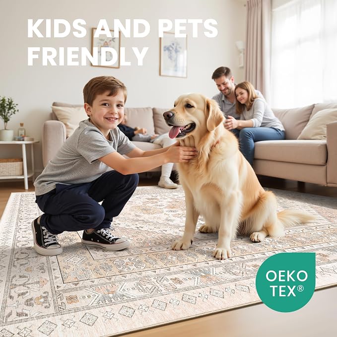 zesthome 8x10 Area Rugs for Living Room, Non-Slip Backing Washable Rugs - Image 7