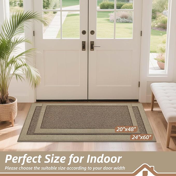 BEQHAUSE Indoor Door Mat 24" x 60", Dirt Trapper Door Mats Non-Slip Entryway - Image 2