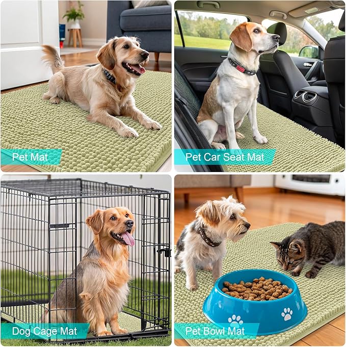 OLANLY Dog Door Mat for Muddy Paws 59x35, Absorbs Moisture and Dirt, Absorbent - Image 7